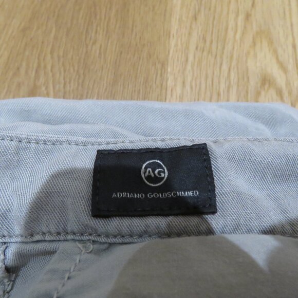 AG ADRIANO GOLDSCHMIED The Evan Relaxed Pleated Trousers Linen Blend Neutral - Picture 13 of 13